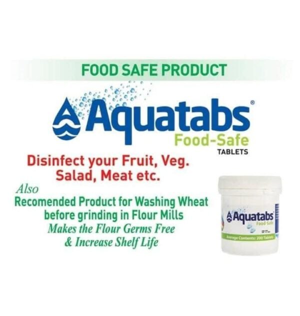 Aquatabs Food Safe | Water Purification Chlorine Tablets ( NaDCC) – 100s - Image 2