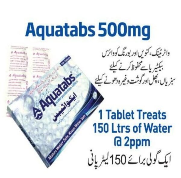 Aquatabs 500mg | Water Purification Chlorine  Tablets ( NaDCC) - 72s - Image 2