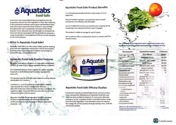 Aquatabs Food Safe | Water Purification Chlorine Tablets ( NaDCC) – 100s - Image 5